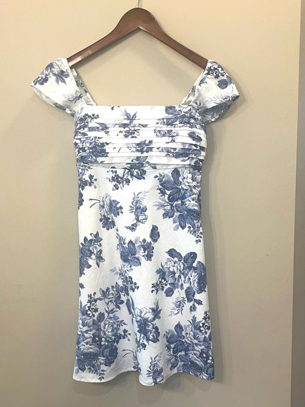 Abercrombie & Fitch Emerson ruffle Cap Sleeve Linen Blend Mini Dress small - Picture 3 of 9
